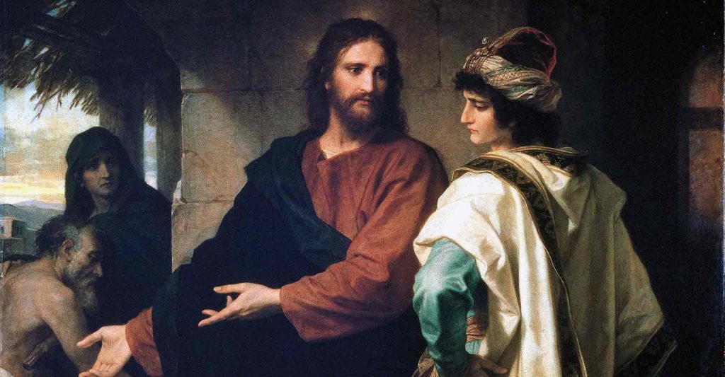 Christ and the rich young man, money