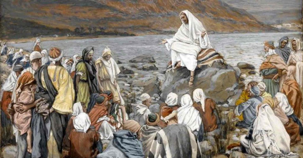 Jesus teaches the crowds by the sea