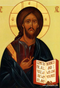 Jesus with Gospel Icon