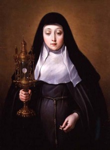 St. Clare holding a Monstrance